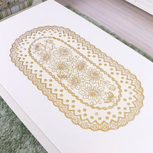 Load image into Gallery viewer, 2pcs Christmas Tablecloths Golden of European Style Flower Oval Tea Table Cloth 40 * 84cm
