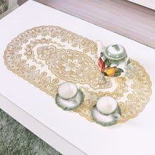 Load image into Gallery viewer, 2pcs Christmas Tablecloths Golden of European Style Flower Oval Tea Table Cloth 40 * 84cm
