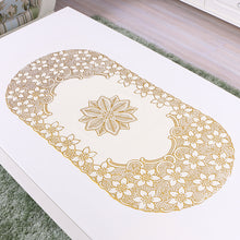 Load image into Gallery viewer, 2pcs Christmas Tablecloths Golden of European Style Flower Oval Tea Table Cloth 40 * 84cm
