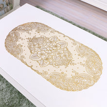 Load image into Gallery viewer, 2pcs Christmas Tablecloths Golden of European Style Flower Oval Tea Table Cloth 40 * 84cm

