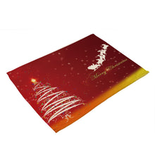 Load image into Gallery viewer, 2PC Christmas Tablecloths Cartoon Snowman Santa Claus Dining Room Decor Tableware Placemat Cup Pads
