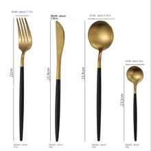 Lade das Bild in den Galerie-Viewer, 304 Stainless Steel Flatware Sets Spork 4-Piece Thick Steak Knife, Fork and Spoon Spork
