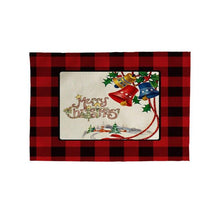 Load image into Gallery viewer, 2pcs Christmas Tablecloths Red Plaid Soft Mat Washable Fabric Table Mats Napkins Simple Design
