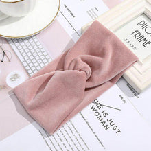 Lade das Bild in den Galerie-Viewer, 2pcs Fashion Female Knots Bow Hair Band Shiny Solid Color Velvet Headband Press Hair Headdress
