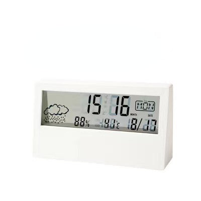 Smart Multi-Function Alarm Clock LED Display Simple Clock Weather Humidity Transparent Luminous Electronic Clock