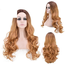 Lade das Bild in den Galerie-Viewer, Women Wig Black Brown Medium Large Wave Long Curly Hair Realistic Headgear W372
