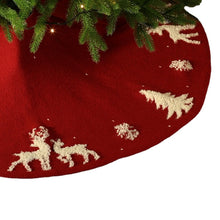 Load image into Gallery viewer, 3D Knitted Elk Christmas Decoration 48-Inch/122cm Tree Skirt Red Beige Wool Site Layout
