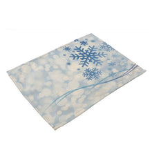 Load image into Gallery viewer, 2PC Christmas Tablecloths Cartoon Snowman Santa Claus Dining Room Decor Tableware Placemat Cup Pads
