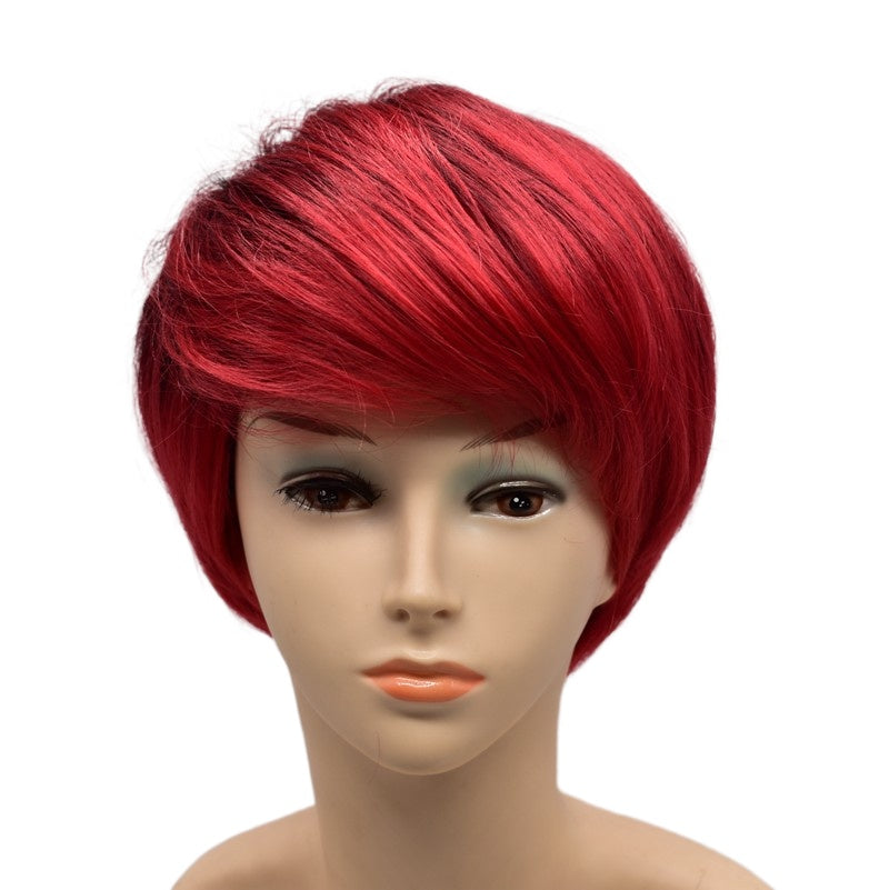 Women Wig Short Hair Handsome Bob Haircut Gradient Color Headgear W221