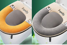 Load image into Gallery viewer, 3pcs Toilet Seat Cover Pads Cartoon Cute Four Seasons plus-Sized   Cushion Autumn and Winter Zipper
