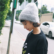 Load image into Gallery viewer, Warm Winter Knit Beanie Hats Rabbit Fur Women Winter Korean Warm All-Matching Woolen Pullover Unisex
