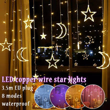 Load image into Gallery viewer, 3.5M Twinkling Stars Christmas Fairy String Lights Window Decor Xmas Warm White
