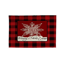 Load image into Gallery viewer, 2pcs Christmas Tablecloths Red Plaid Soft Mat Washable Fabric Table Mats Napkins Simple Design
