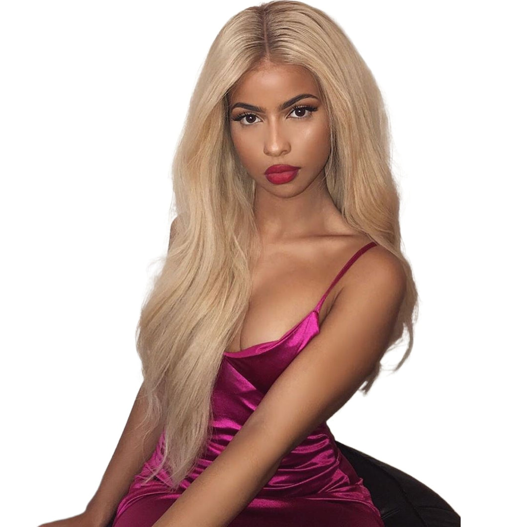 Women Wig High-Temperature Fiber Medium Black Gradient Micro Volume W277