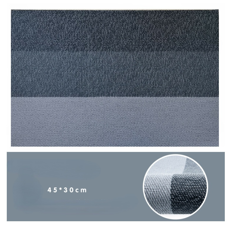 2PCs Christmas Tablecloths Woven Horizontal Stripes Textilene Placemat PVC Waterproof Non-Slip