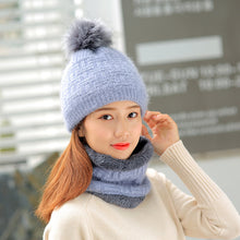 Lade das Bild in den Galerie-Viewer, Warm Winter Knit Beanie Hats Thickened Cute Ball Woolen Cap Women Korean Style Fashion Unisex
