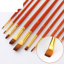 Load image into Gallery viewer, 10pcs  Nylon Hair Brush Watercolor   Mahogany Stick Paint Brush
