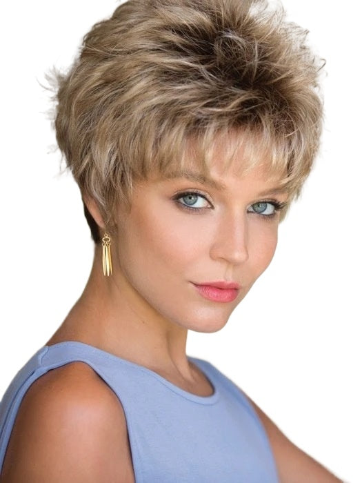Women Wig Middle-Aged and Elderly Fluffy Short Hair Micro-Volume Mixed Color W94