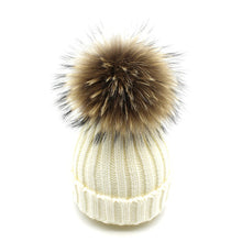 Load image into Gallery viewer, Warm Winter Knit Beanie Hats Parent-Child Wool Autumn and Winter Fleece-Lined Warm Curling Women Unisex
