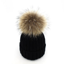 Load image into Gallery viewer, Warm Winter Knit Beanie Hats Parent-Child Wool Autumn and Winter Fleece-Lined Warm Curling Women Unisex
