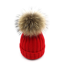 Load image into Gallery viewer, Warm Winter Knit Beanie Hats Parent-Child Wool Autumn and Winter Fleece-Lined Warm Curling Women Unisex
