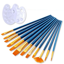 Load image into Gallery viewer, 12 Art Drawing Brush Pen Watercolor Gouache Oil Painting Brush Nylon Hair Brush
