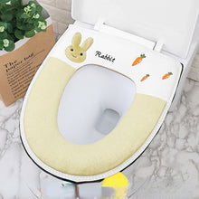 Load image into Gallery viewer, 3pcs Embroidery Cartoon Zipper Toilet Mat Winter Thickened
