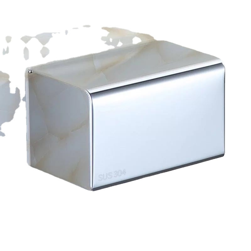 304 Stainless Steel Dual-Purpose Tissue Box Square Toilet Roll Holder Lower Drawer