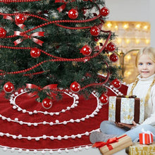 Lade das Bild in den Galerie-Viewer, 122cm Christmas Tree Skirt Round Tree Skirt Year Party Supplies

