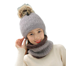 Lade das Bild in den Galerie-Viewer, Warm Winter Knit Beanie Hats Thickened Cute Ball Woolen Cap Women Korean Style Fashion Unisex
