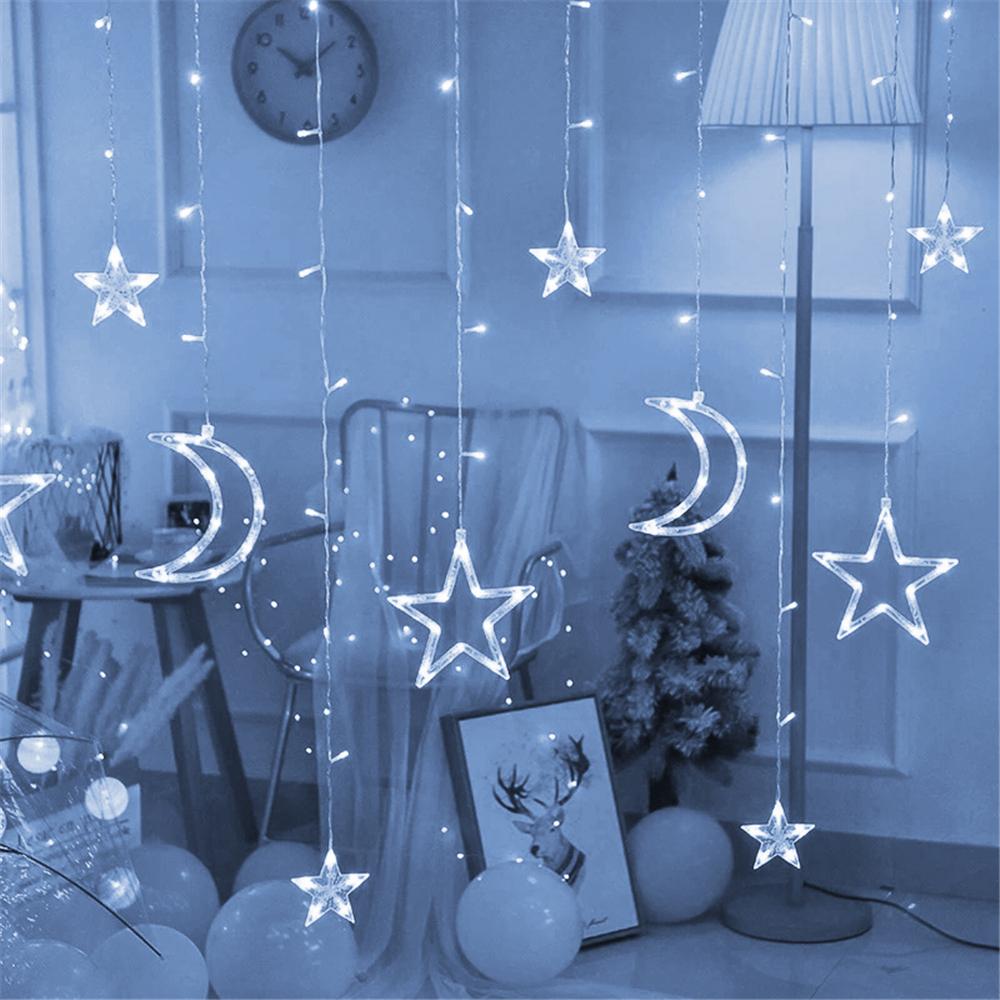 3.5M Twinkling Stars Christmas Fairy String Lights Window Decor Xmas Warm White