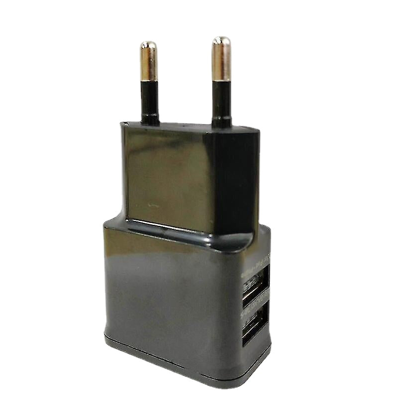 2Pcs 2-port us plug black 5V 2A US/EU Plug Mobile Phone Power Adapter With Double Port AZ1570