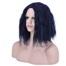 Load image into Gallery viewer, Women Wig Mid-Length Long Curly Head Cover Blue Black W285

