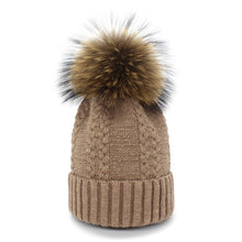 Lade das Bild in den Galerie-Viewer, Warm Winter Knit Beanie Hats Taobao Autumn and Winter Women's Fur 15cm Wool Unisex
