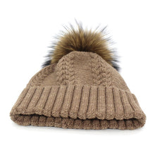 Lade das Bild in den Galerie-Viewer, Warm Winter Knit Beanie Hats Taobao Autumn and Winter Women's Fur 15cm Wool Unisex

