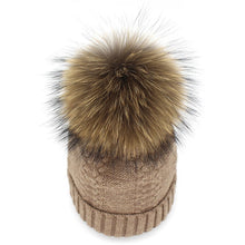Lade das Bild in den Galerie-Viewer, Warm Winter Knit Beanie Hats Taobao Autumn and Winter Women's Fur 15cm Wool Unisex
