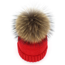 Lade das Bild in den Galerie-Viewer, Warm Winter Knit Beanie Hats Taobao Autumn and Winter Women's Fur 15cm Wool Unisex
