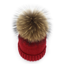 Lade das Bild in den Galerie-Viewer, Warm Winter Knit Beanie Hats Taobao Autumn and Winter Women's Fur 15cm Wool Unisex
