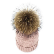 Lade das Bild in den Galerie-Viewer, Warm Winter Knit Beanie Hats Taobao Autumn and Winter Women's Fur 15cm Wool Unisex
