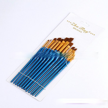Load image into Gallery viewer, 12 Pearlescent Blue Nylon Wool Watercolor Oil Painting Paint Brushes Pen
