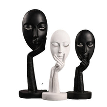 Load image into Gallery viewer, 28cm Black and White Face Ornaments, Personality Living Room Bedroom Decoration Resin Decorations
