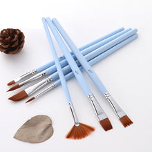 Lade das Bild in den Galerie-Viewer, 12 Multi-Shape  Nylon Wool Copper Tube P Set Gouache Brush Pen Light Blue Rod Brush
