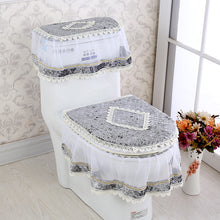 Load image into Gallery viewer, 3pcs Toilet Seat Cover Pads Korean Fabric Craft Gold Velvet Lace     Three-Piece Set   Dust

