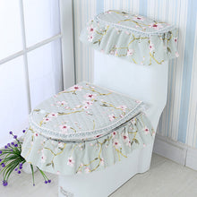 Load image into Gallery viewer, 3pcs Toilet Seat Cover Pads Korean Fabric Craft Gold Velvet Lace     Three-Piece Set   Dust

