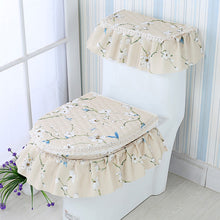 Load image into Gallery viewer, 3pcs Toilet Seat Cover Pads Korean Fabric Craft Gold Velvet Lace     Three-Piece Set   Dust
