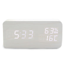 Load image into Gallery viewer, Smart Multi-Function Alarm Clock LED Display Wooden Clock Home Voice-Activated Luminous
