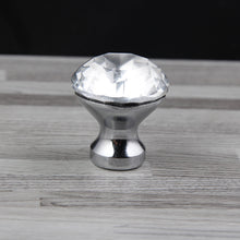 Load image into Gallery viewer, 10PCs Single Hole Crystal Diamond Handle 25mm Furniture Handle Wardrobe Drawer Door Handle
