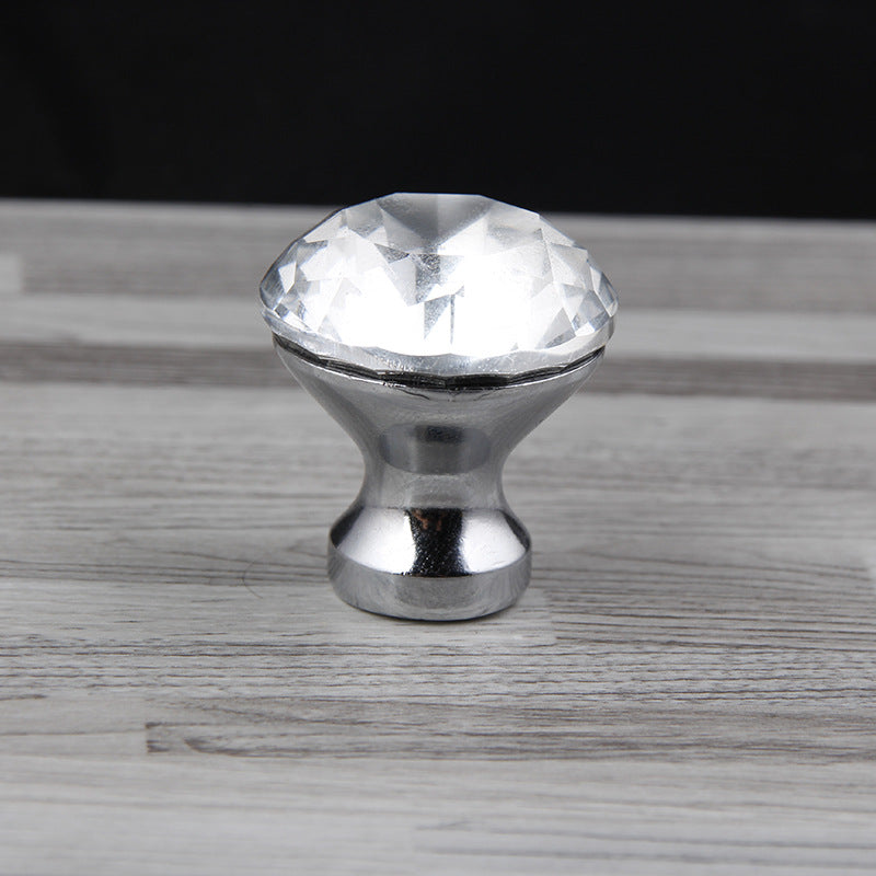 10PCs Single Hole Crystal Diamond Handle 25mm Furniture Handle Wardrobe Drawer Door Handle