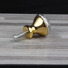 Load image into Gallery viewer, 10pcs K9 Crystal Handle Golden Base 25mm Furniture Handle Wardrobe Drawer Door Handle

