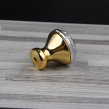 Load image into Gallery viewer, 10pcs K9 Crystal Handle Golden Base 25mm Furniture Handle Wardrobe Drawer Door Handle
